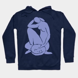 Woman petting cat - Matisse Style | Valentines Day Hoodie